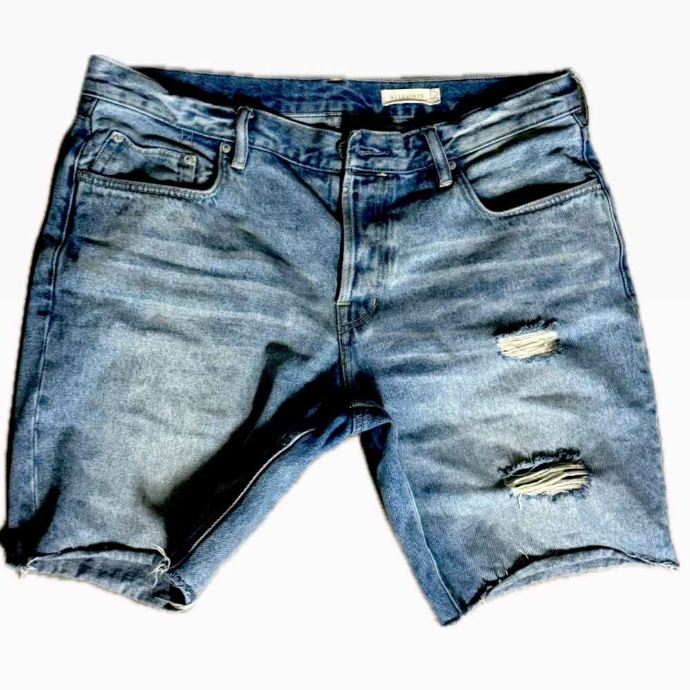 All Saints- Switch Ripped Damaged Cutoff Denim
Shorts